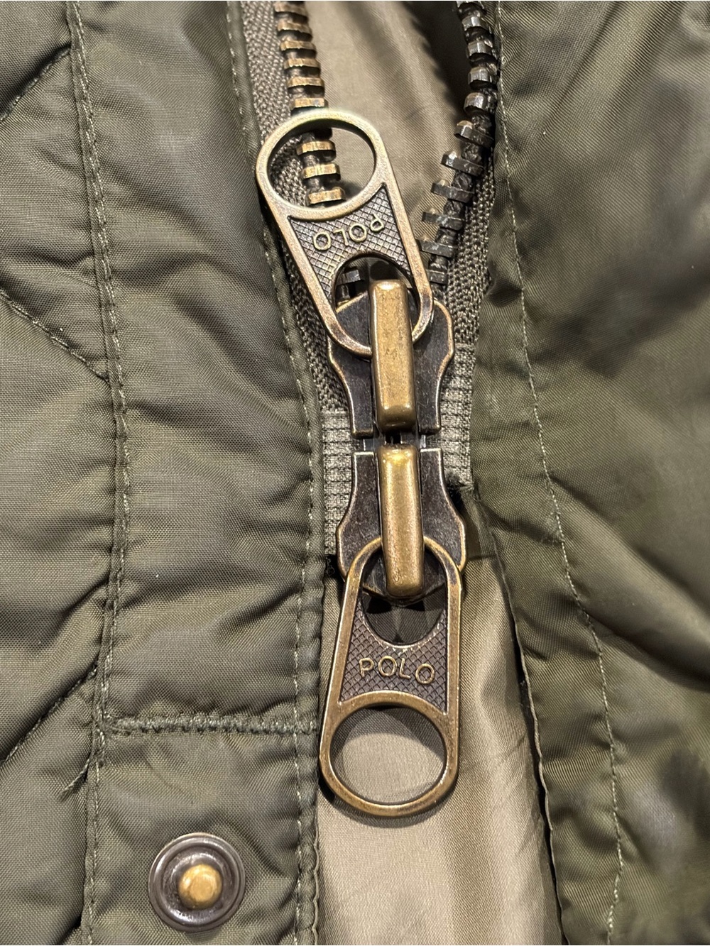 Polo Ralph Lauren Polo Club Quilted Jacket Men’s XL Olive Corduroy Collar - Picture 6 of 8